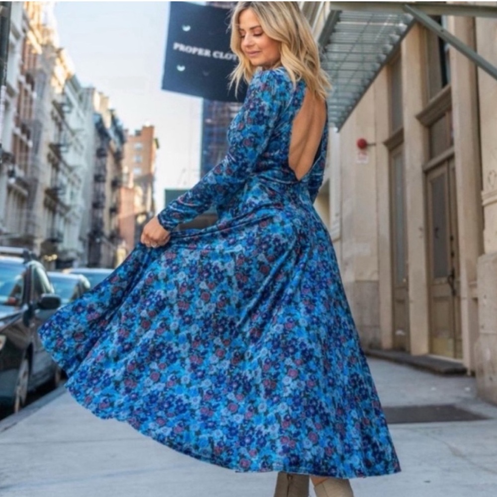Free People Heartland Velvet Midi Dress